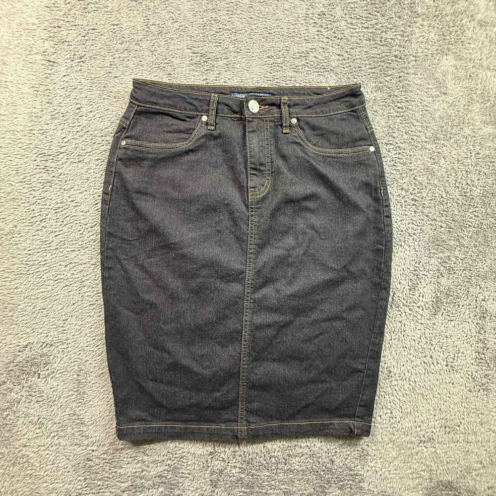 Lexi Womens 30 Dark Wash Denim Jean Skirt Stretch Cotton Y2K Vintage Curvy